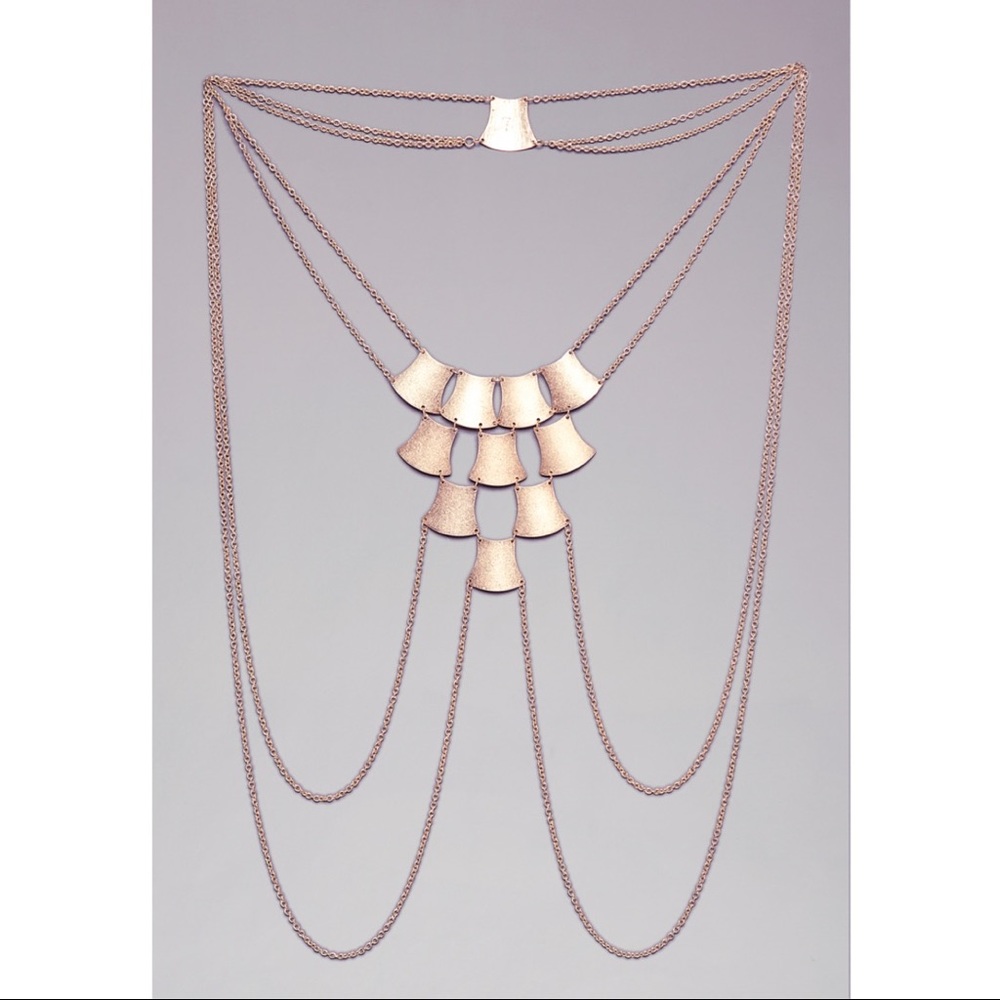 Gold Bebe plated body chain