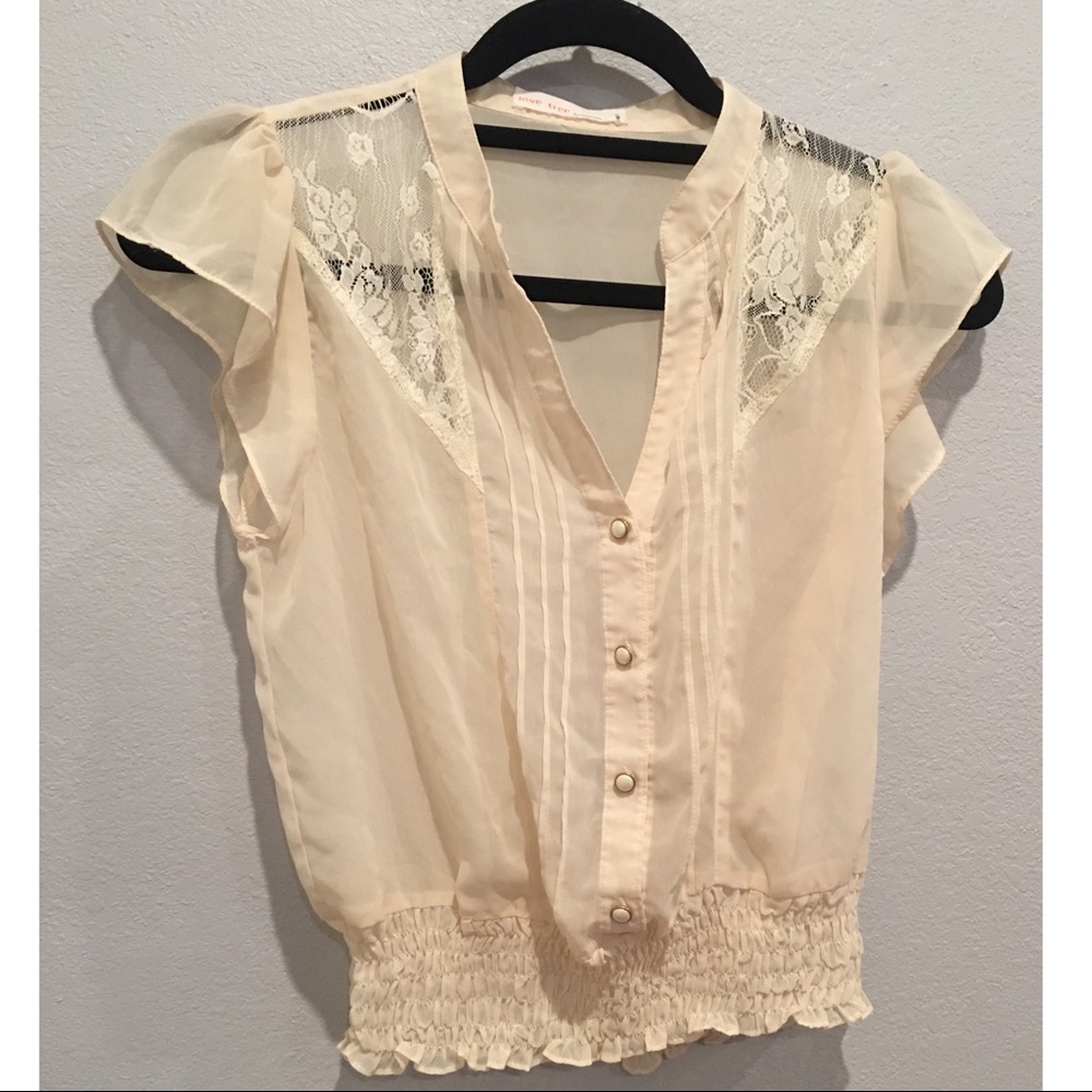 Women's Small Western Inspired Lace Blouse