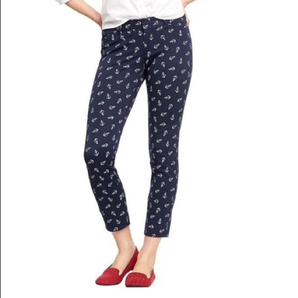 Old Navy Diva Anchor Print Skinny Ankle Pants