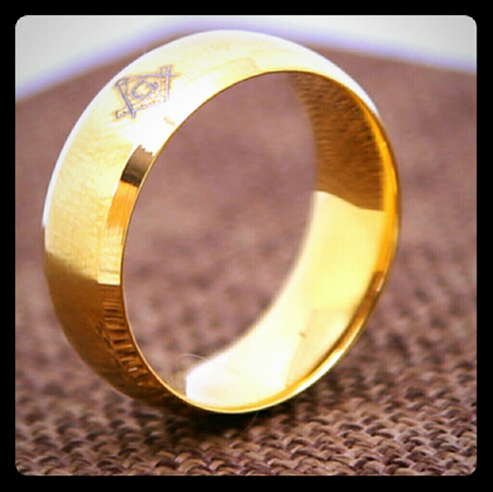 Masonic gold plated ring