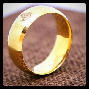 Masonic gold plated ring