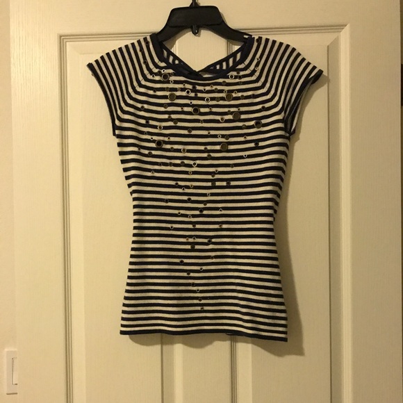 LaRok Cashmere Sweater w/metal tassels and studs - Picture 1 of 4