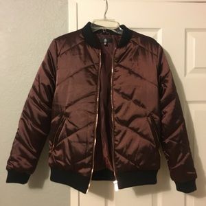 MISSGUIDED BURGUNDY BOMBER JACKET