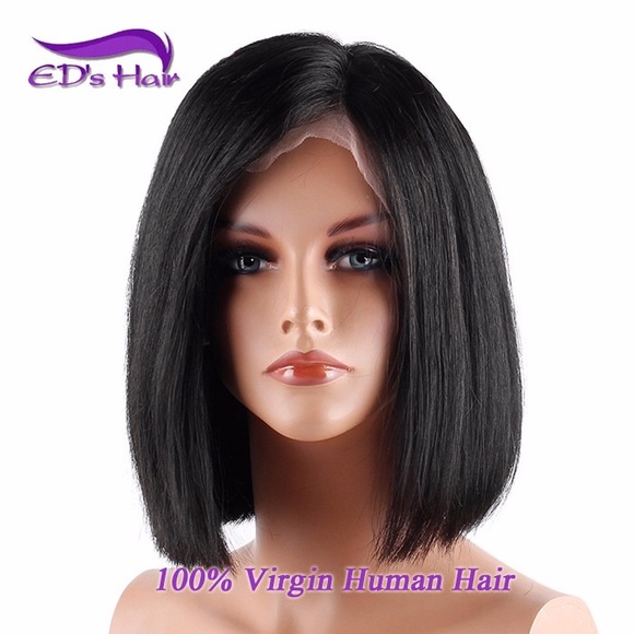 Glueless Short Bob Wigs Brazilian Hair 8" inch - Picture 2 of 4