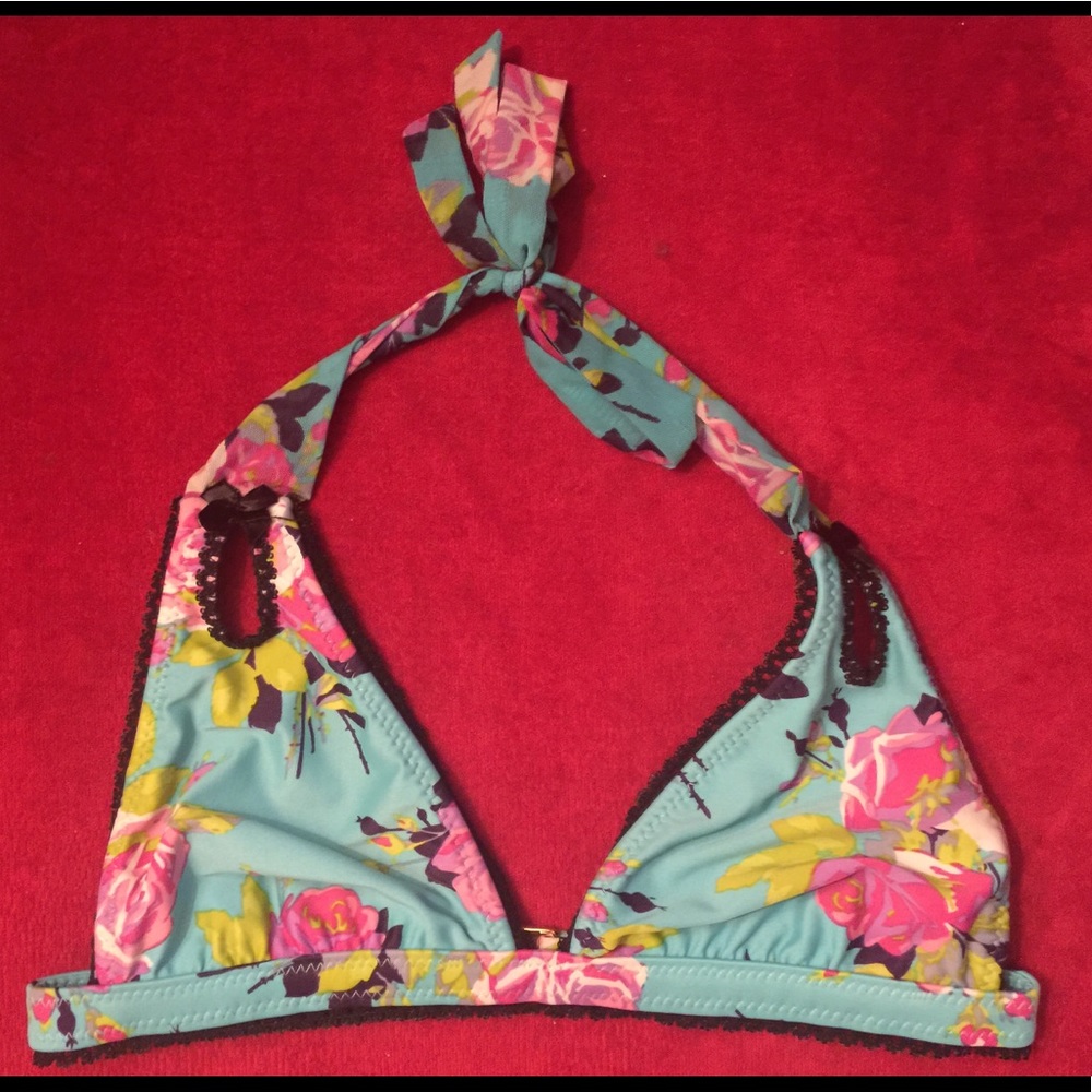 Betsey Johnson Triangle Bikini Halter Top M