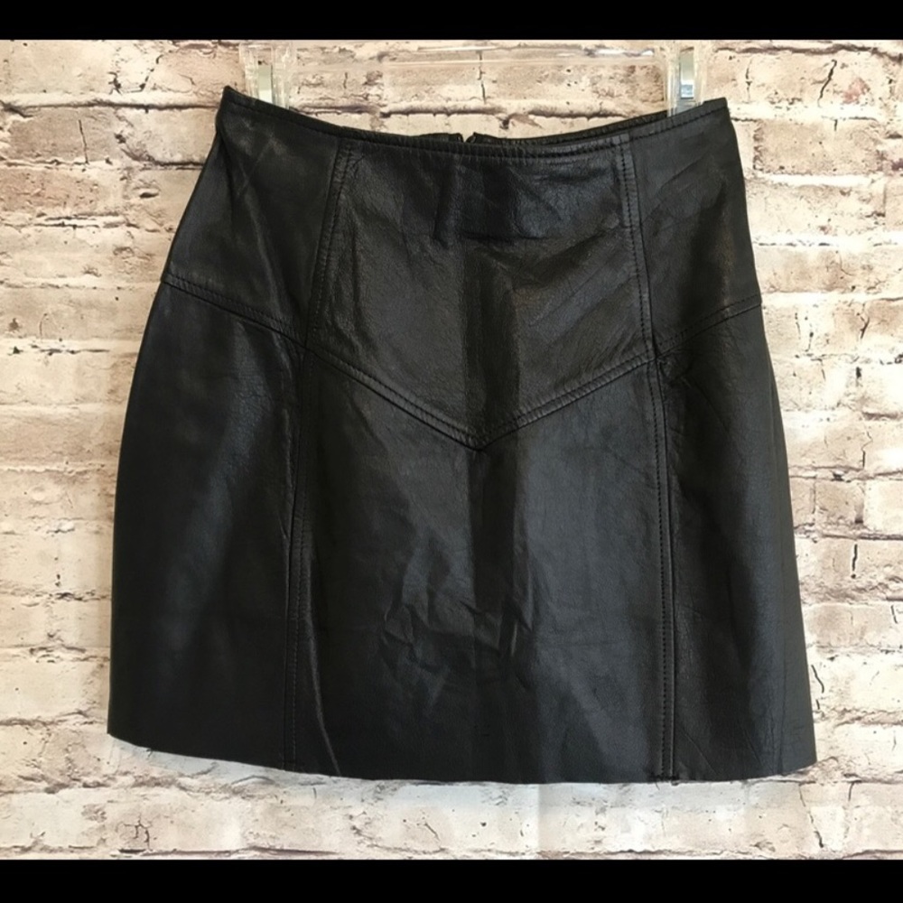 Vintage Black Leather Skirt -NWT
