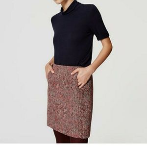 LOFT NWT Tweed Pocket Skirt