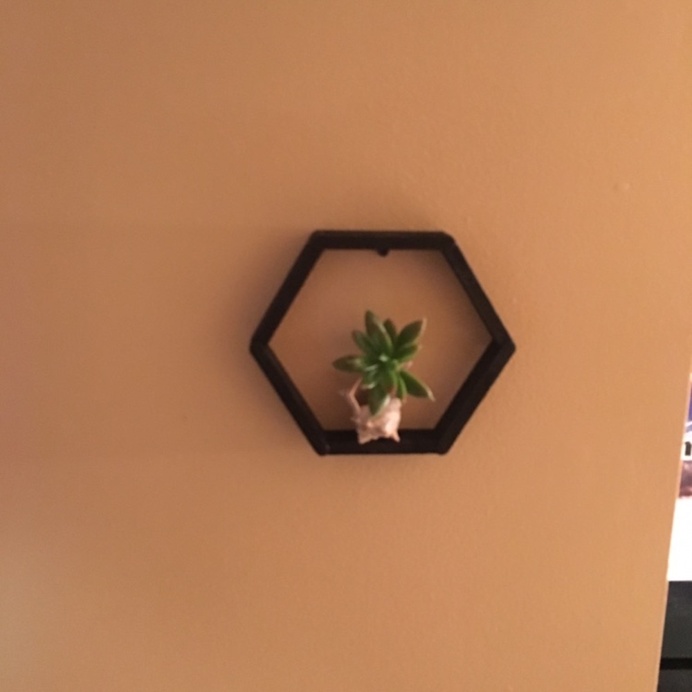 Handmade and stained honeycomb mini shelf