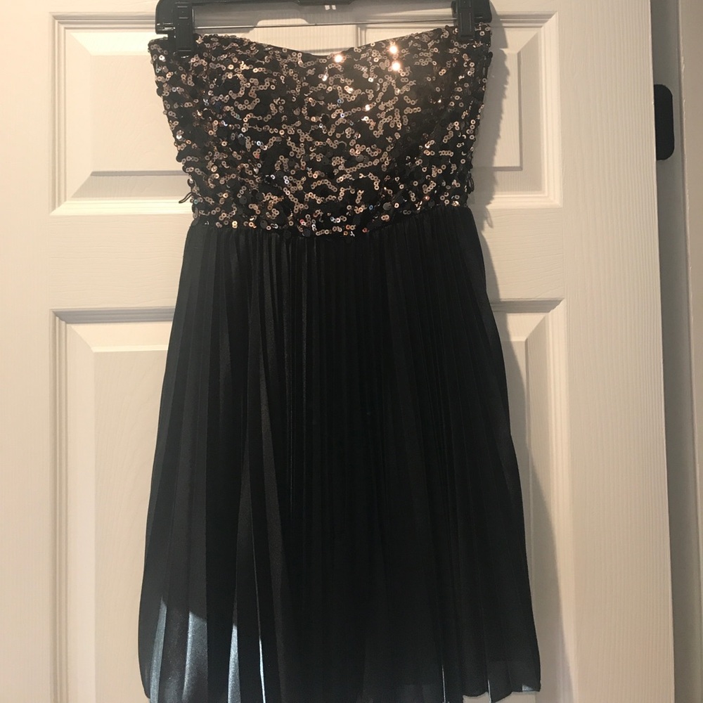 Black and Pink Sequin Dress
