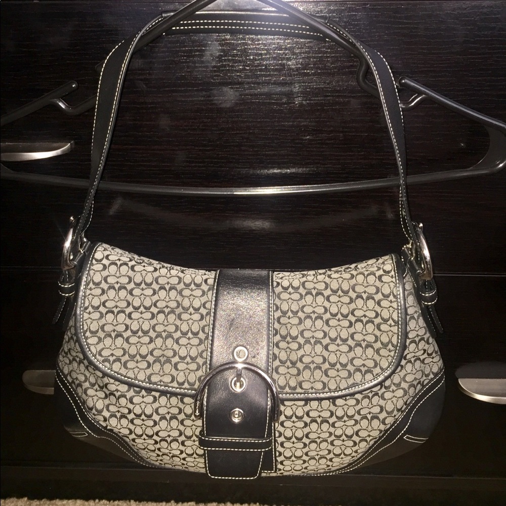 COACH black and silver shoulder bag