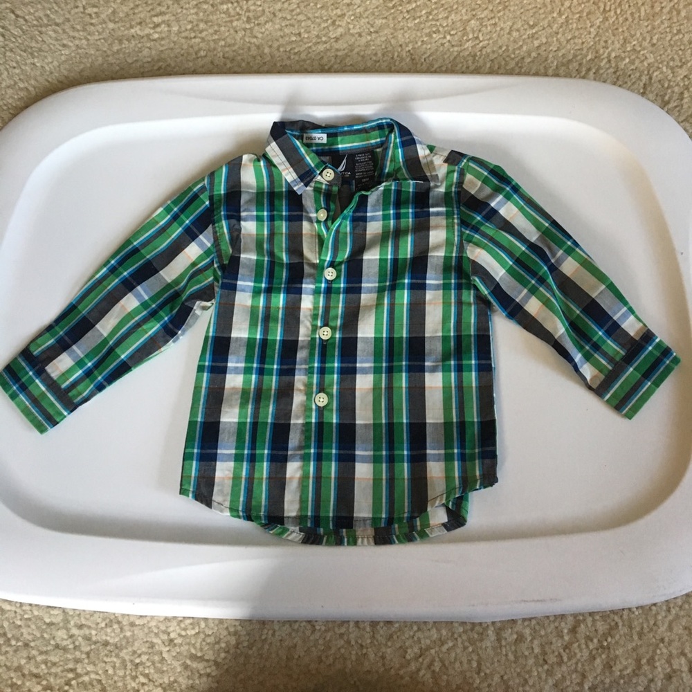 Festive plaid button down