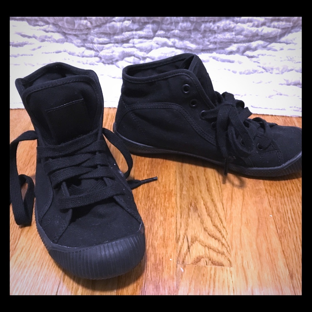 black sneakers