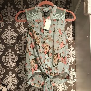 Blue Floral blouse