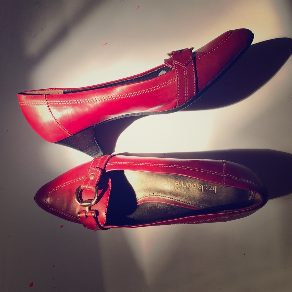 Liz Claiborne Red Leather Pumps