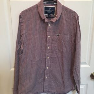 AEO plaid Oxford shirt