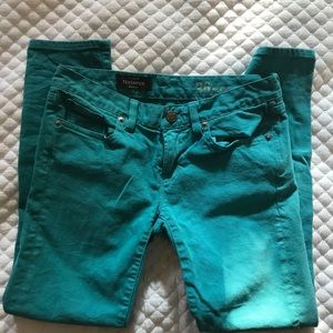 J. Crew Turquoise Toothpick Ankle Jeans- Size 26