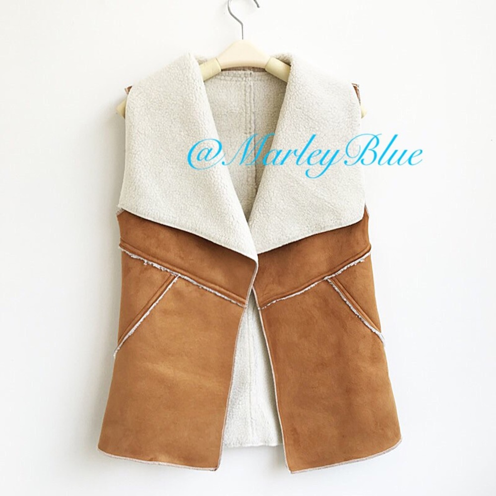 Buy2 Get 1 FREE!!⭐️ Faux Suede Vest Tan- LAST ONE💥medium - Picture 2 of 6