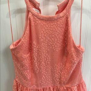 Coral lace midi dress by London Times