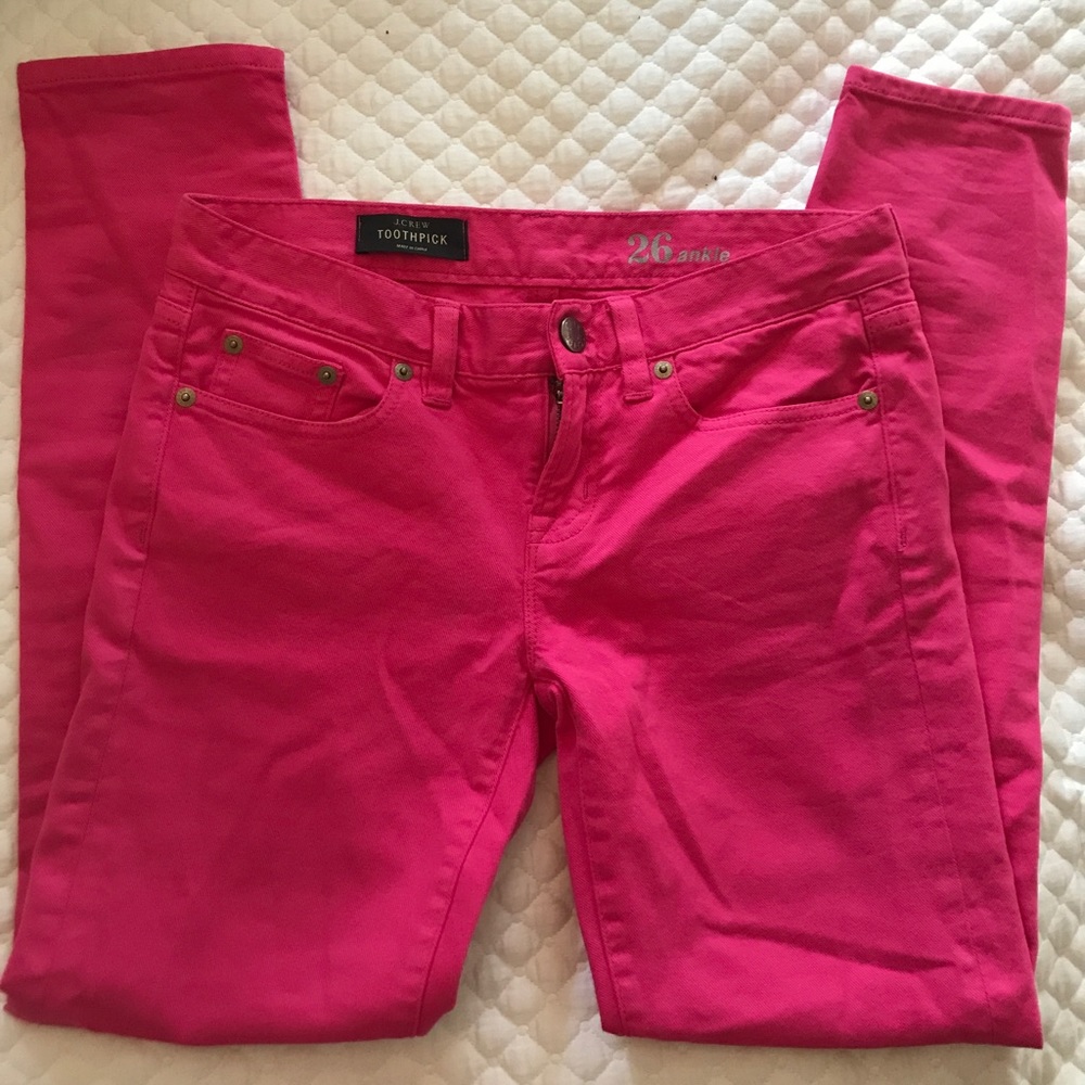 J. Crew Pink Toothpick Ankle Jeans-Size 26