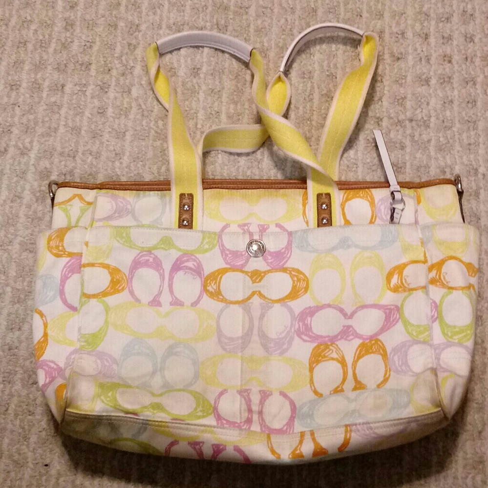 Yellow Scribble Coach Diaper Bag