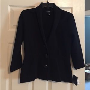 Black casual button jacket