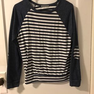 Navy & White Pullover