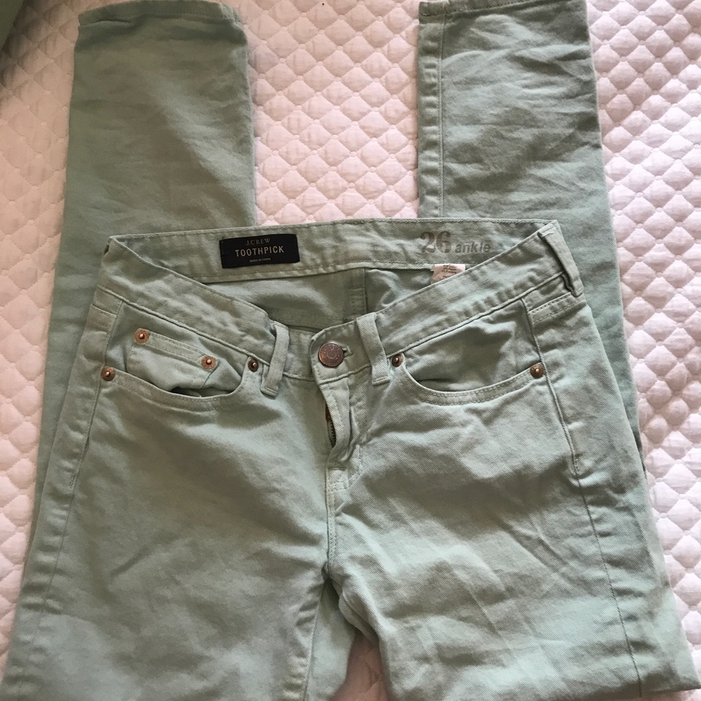 J. Crew Mint Toothpick Ankle Jeans-Size 26