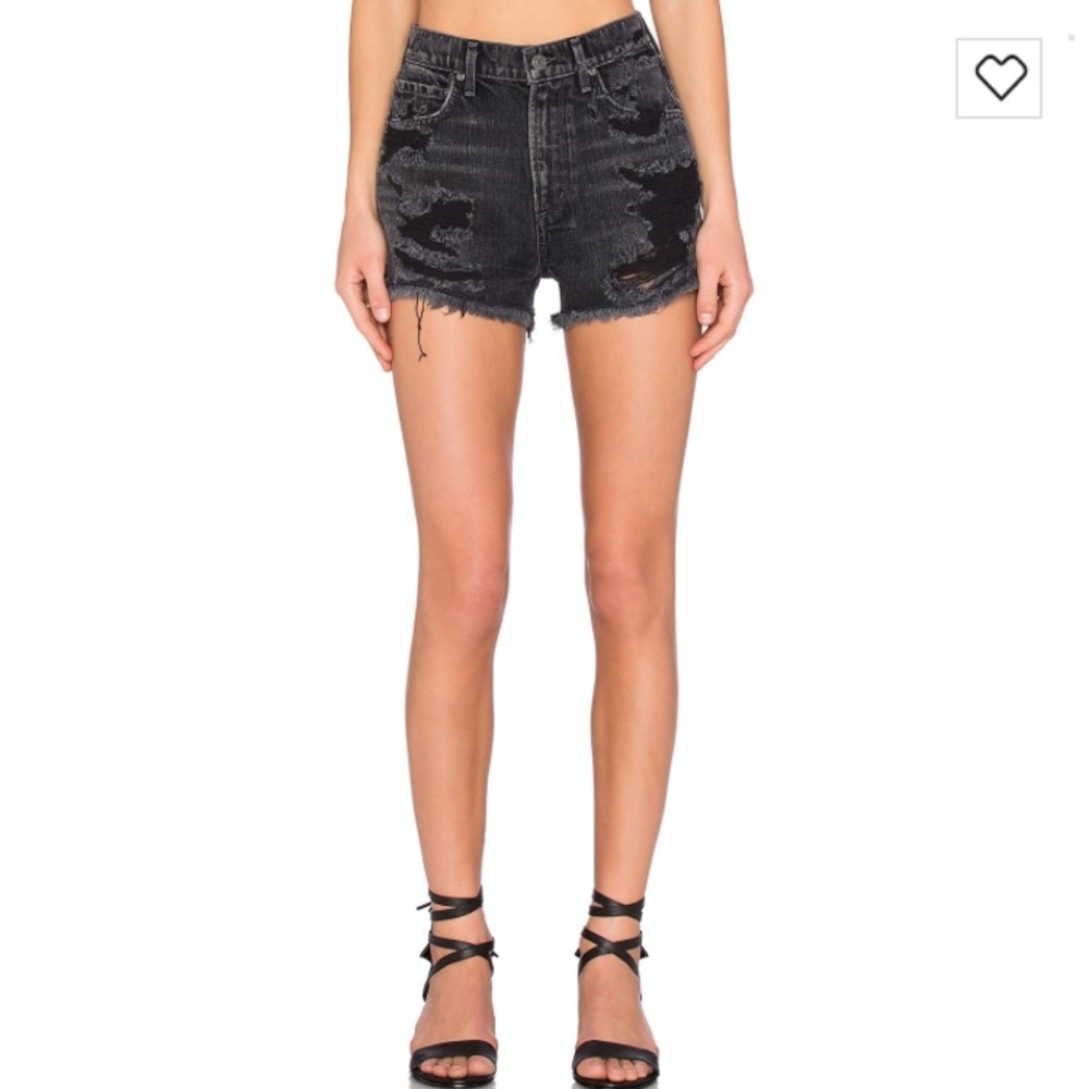 A Gold E Jaden High Rise Denim Shorts in Slay, 28