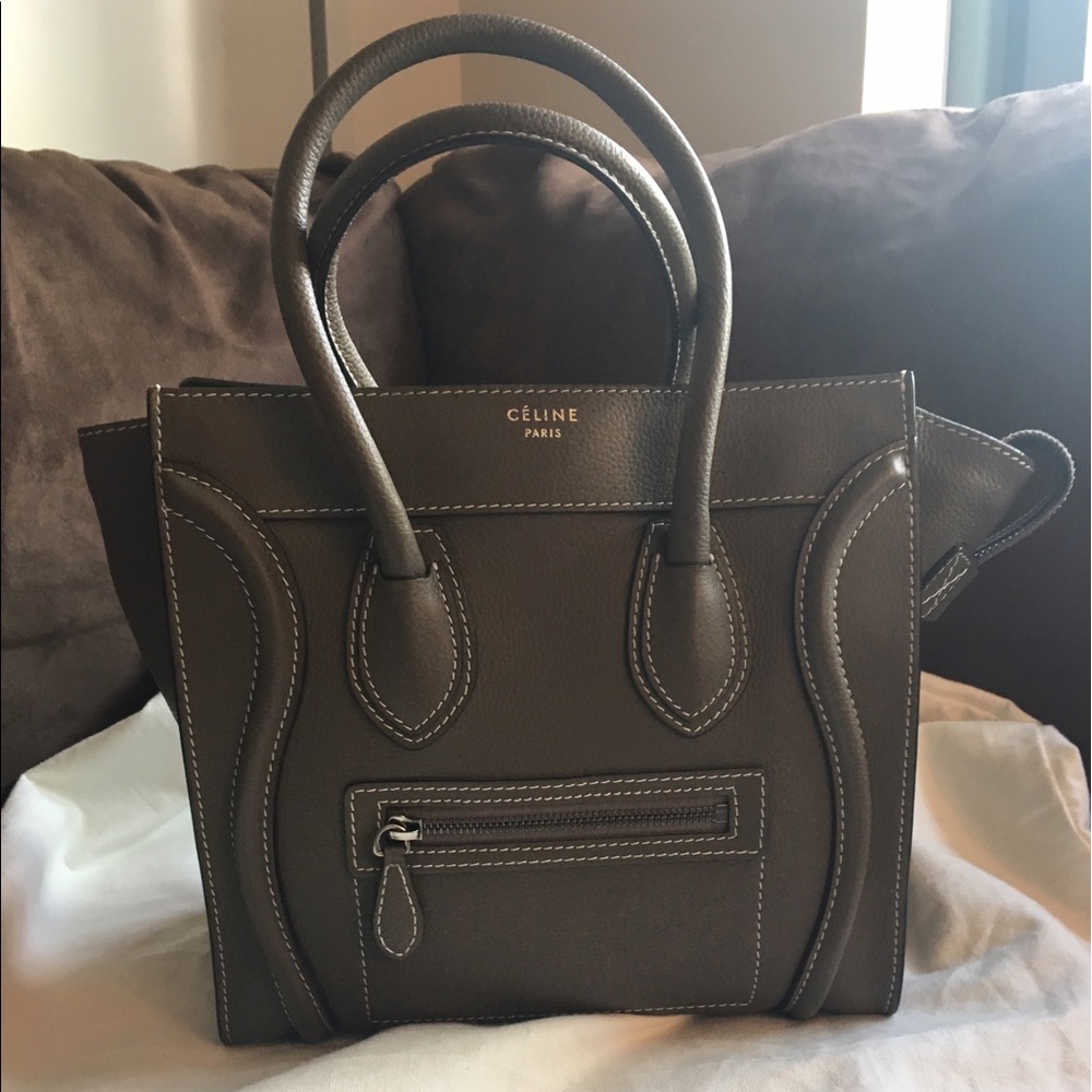 SOLD!!! Celine Micro Luggage in Souris