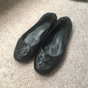 Tory Burch black reva flats