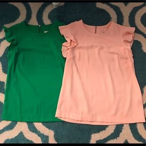 Bundle of 2 J. Crew Flutter Sleeve Tops