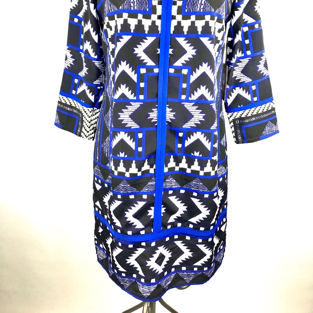 Vince Camuto Placed Geo Print Shift Dress - Picture 2 of 7