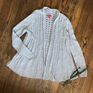 Heather Grey Open Cardigan