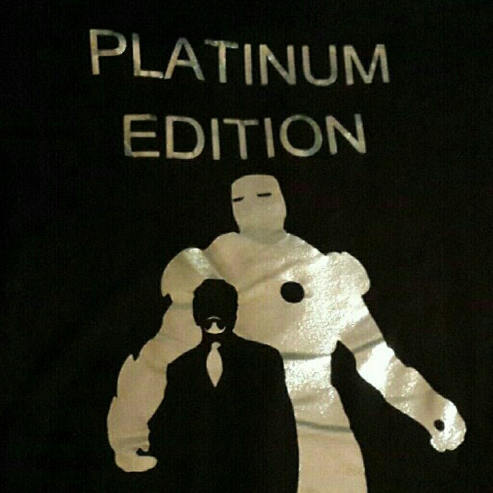 Platinum iron man Tony starks silhouette shirt