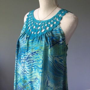 Flowy Green/Blue Top - Size S