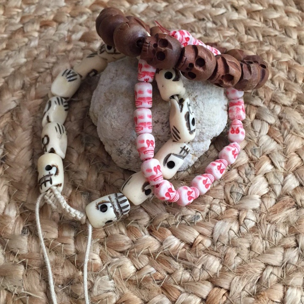 3 Skull Bracelets