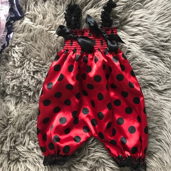 Red and black polka dot romper. Clown costume - Picture 1 of 2