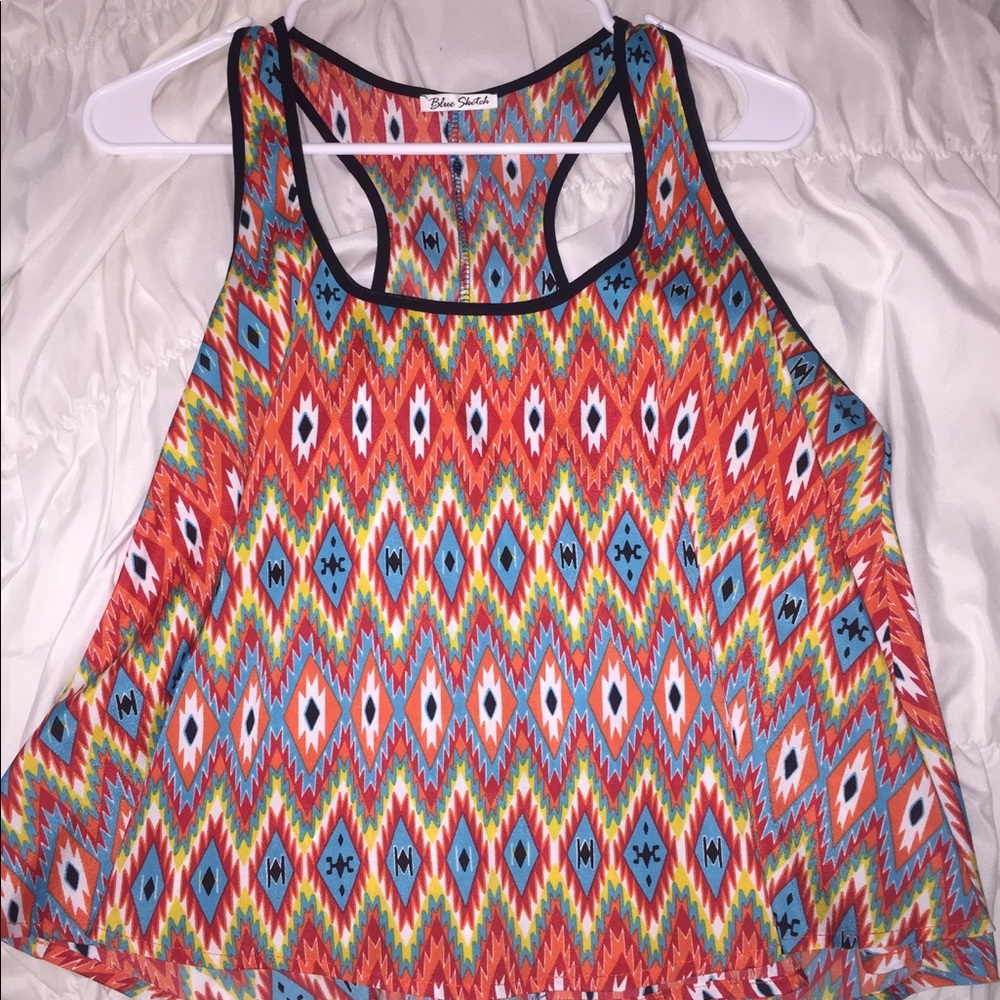 aztec printed crop top