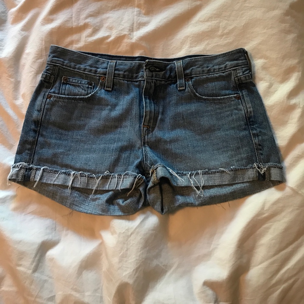 Jcrew low waisted jean shorts