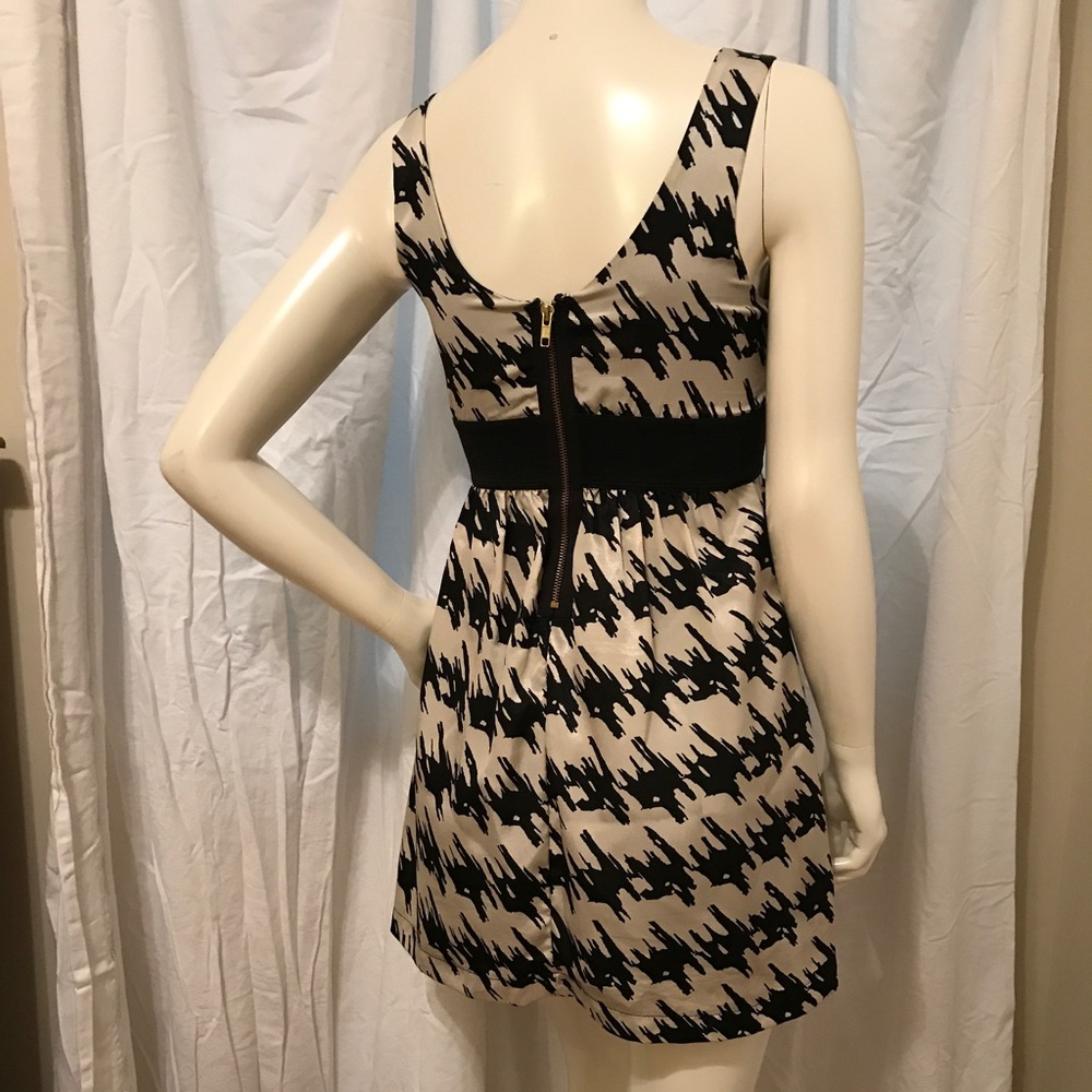 Ophelia Black and Cream herringbone cocktail dress
