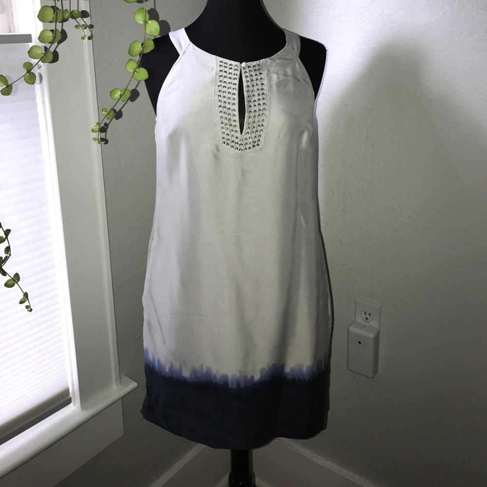 Banana Republic Silk Silver Tie Dye Sheath Dress