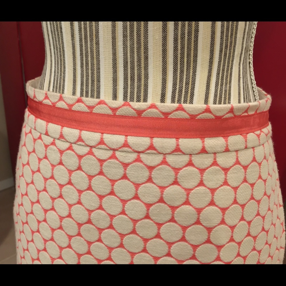 Boden Orange & Cream Pencil Skirt