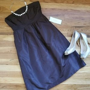 NWT J. Crew Brown Strapless Dress