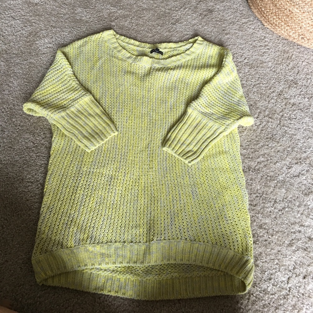 Express yellow and gray knit sweater