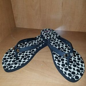 NWOT Coach Flip Flip New Black with Coach Logo