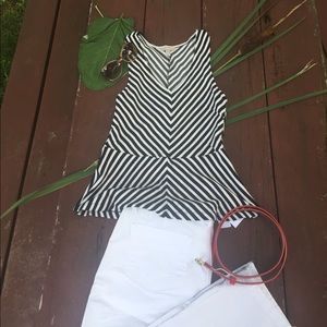 Banana Republic Striped Peplum Top