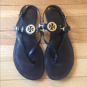 Tory Burch Black Flat Sandals