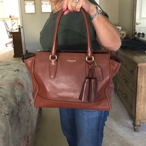Brown leather Coach purse