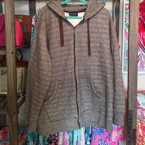 Brown and Cream Reebok Zip Up