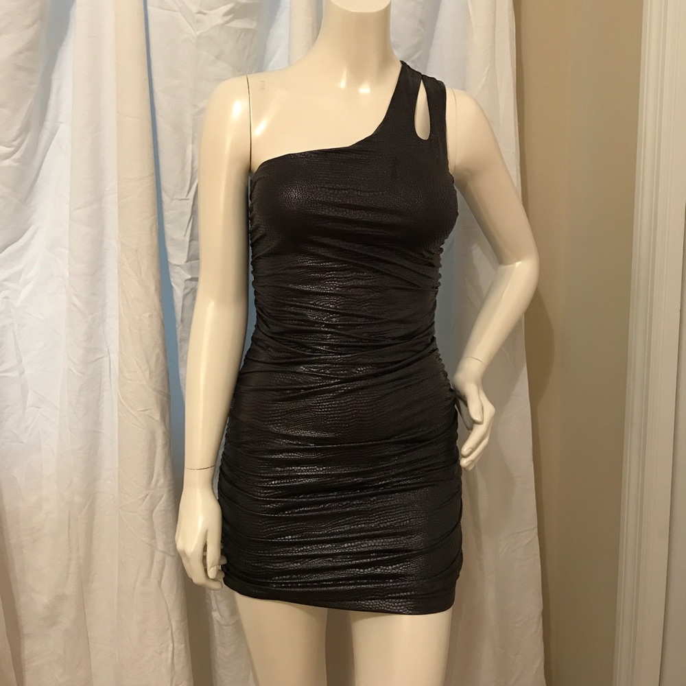 Bebe Silver Bodycon Dress Small
